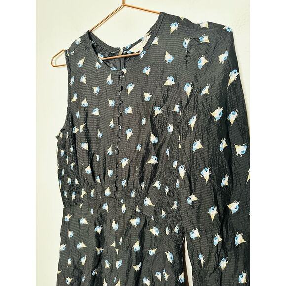 REBECCA TAYLOR Ghost Flower Floral 100% Silk Mini Dress Size 4 - Picture 5 of 12